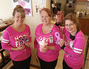 Paint Gillette Pink! The Coffee Shoppe at CCMH will also have a pink donation jar, so you can put the change from your cup of coffee to work to help others; or look for Paint Gillette Pink donation jars at gas stations and other businesses around town.
